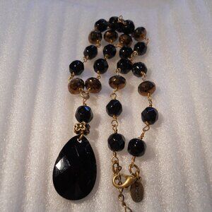 EXPRESS - Black & Gold Beaded Necklace  228